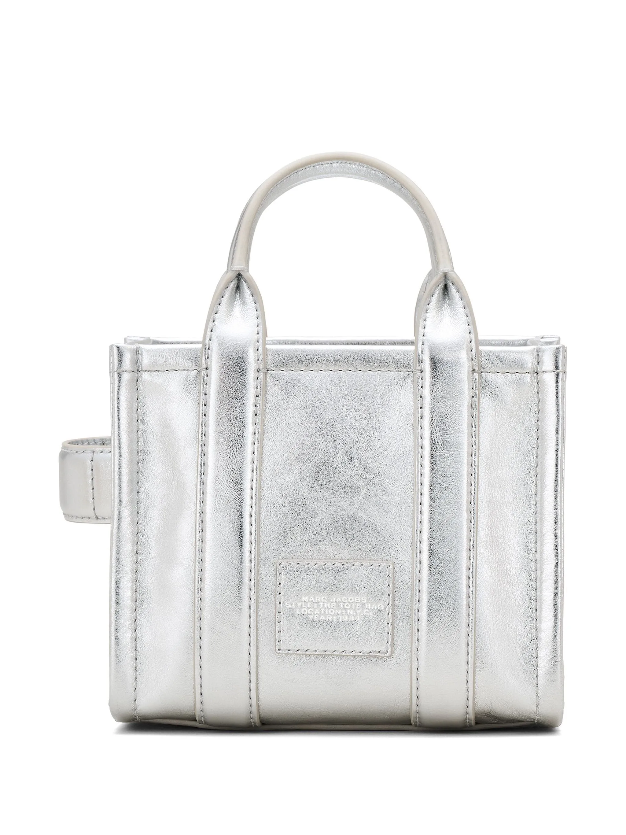 Metallic Silver Crossbody Tote Bag