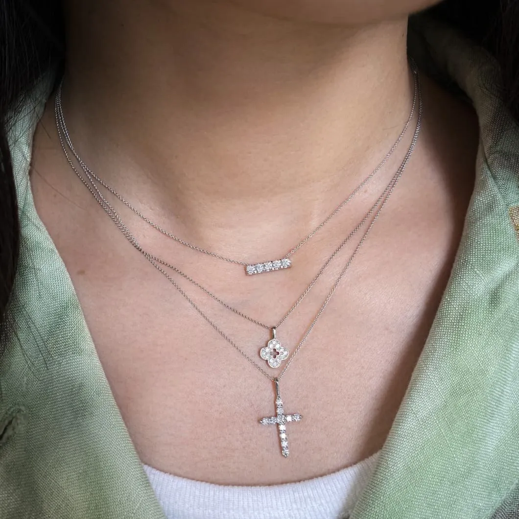 Minimalist Diamond Bar Necklace