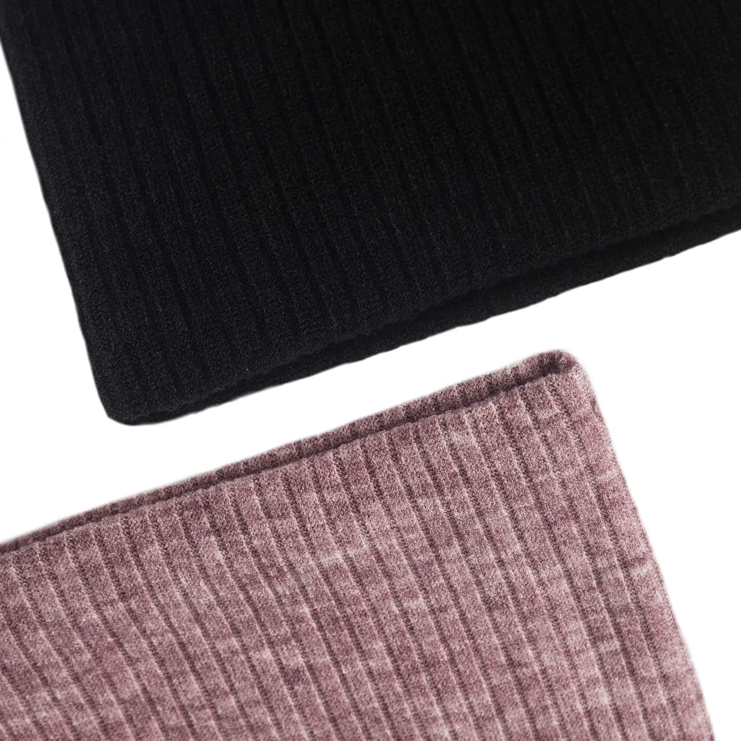 Neck Warmer Winter Double-Layer Neck Gaiter Soft Fleece Lined Circle Scarf Gifts(07 Black Pink)