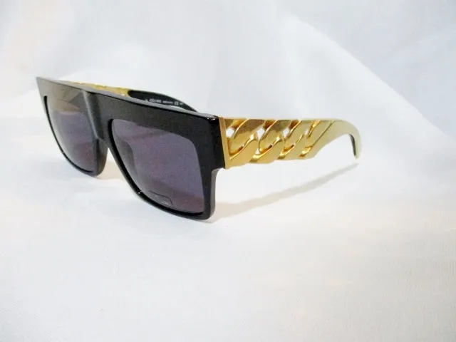 NEW CELINE PARIS CHAIN SUNGLASSES 41019 BLACK GOLD - RARE!