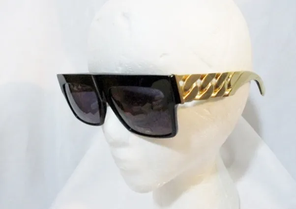 NEW CELINE PARIS CHAIN SUNGLASSES 41019 BLACK GOLD - RARE!