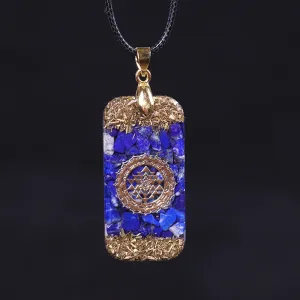 Orgonite & Lapis Positive Energy Pendant Necklace