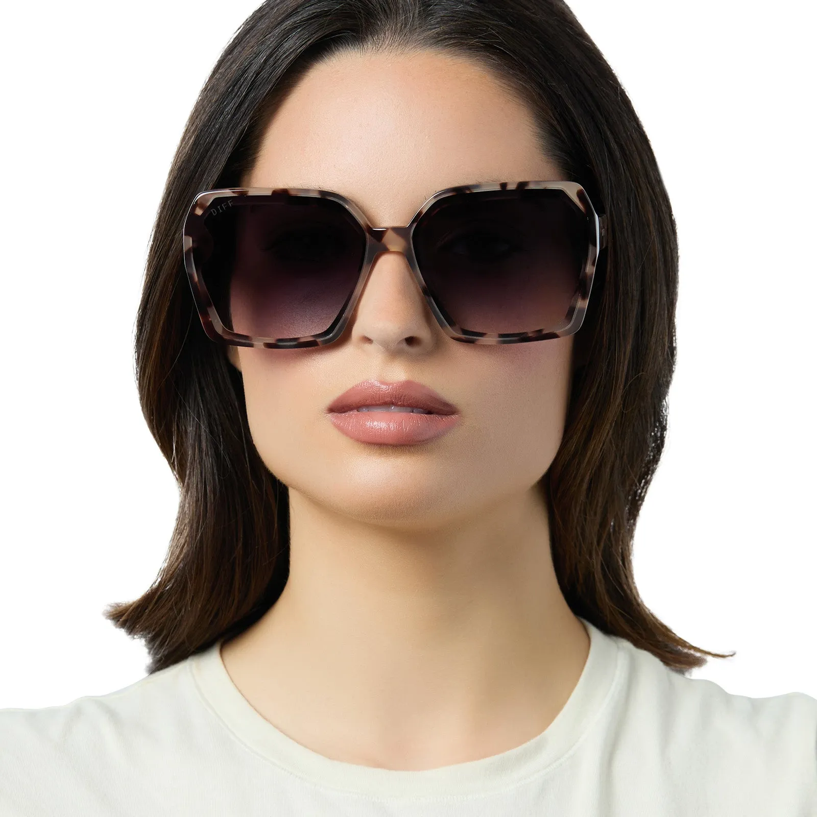 PRESLEY - CREAM TORTOISE   GREY GRADIENT SUNGLASSES