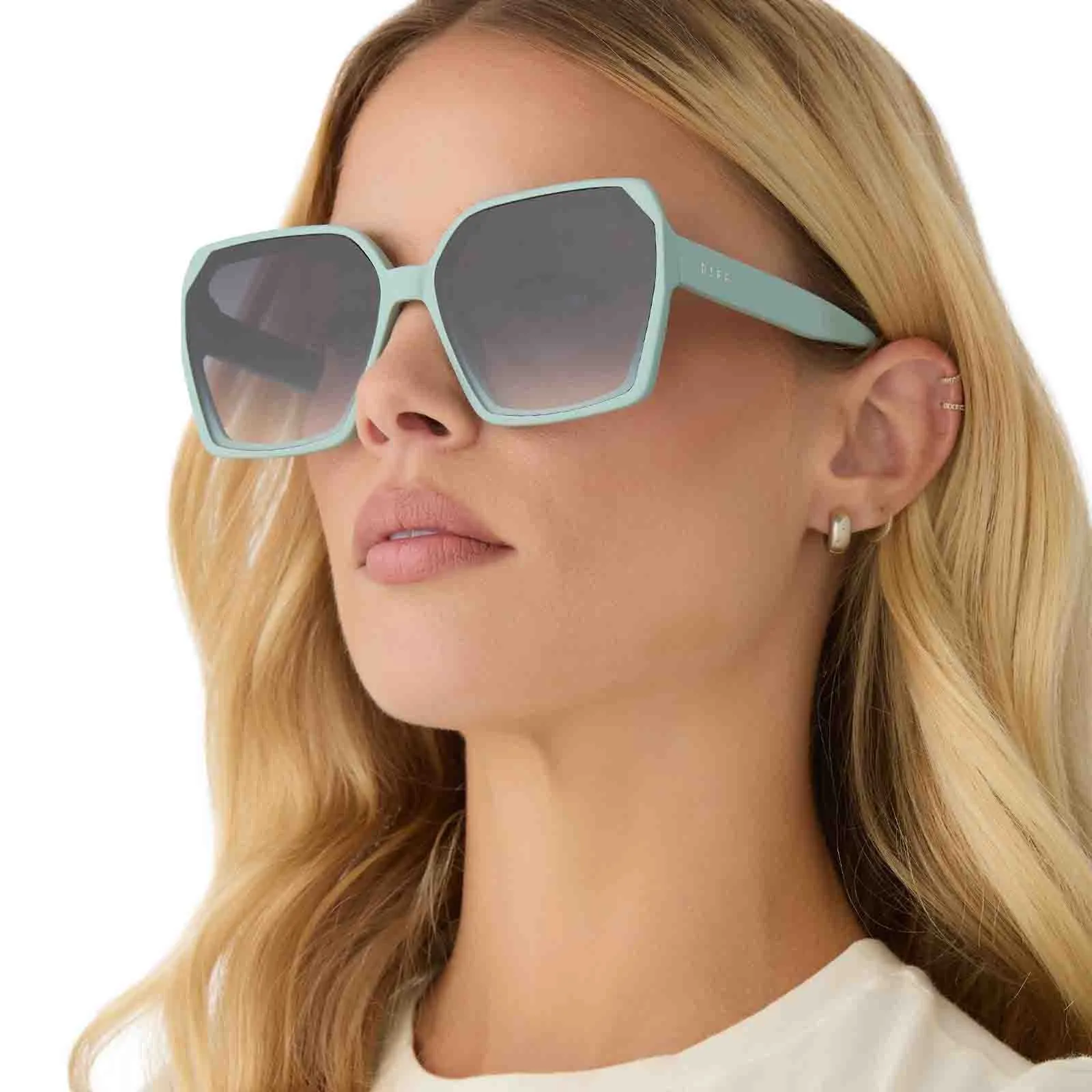 PRESLEY - STEEL TEAL   GREY GRADIENT SUNGLASSES