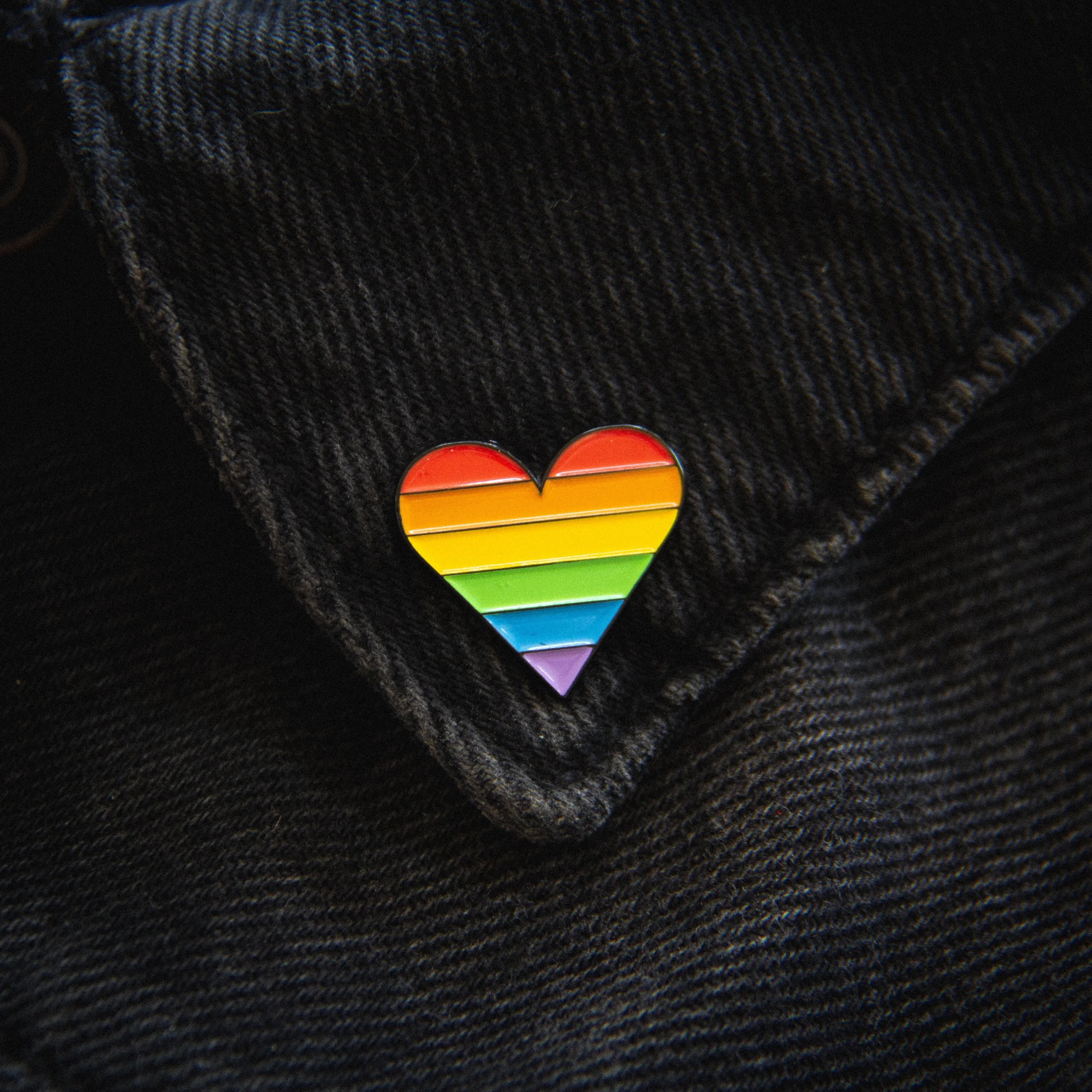 Rainbow Heart Collar Enamel Pin Set by Ectogasm