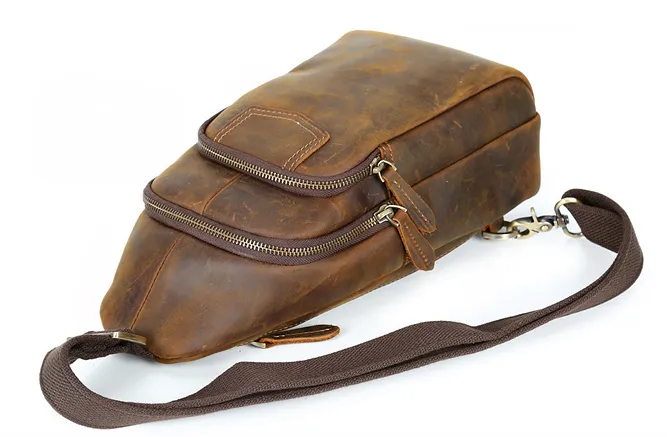 Retro Handmade Leather Chest Bag C8052