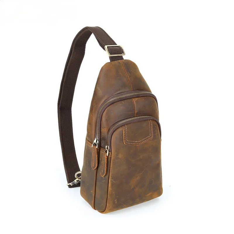 Retro Handmade Leather Chest Bag C8052