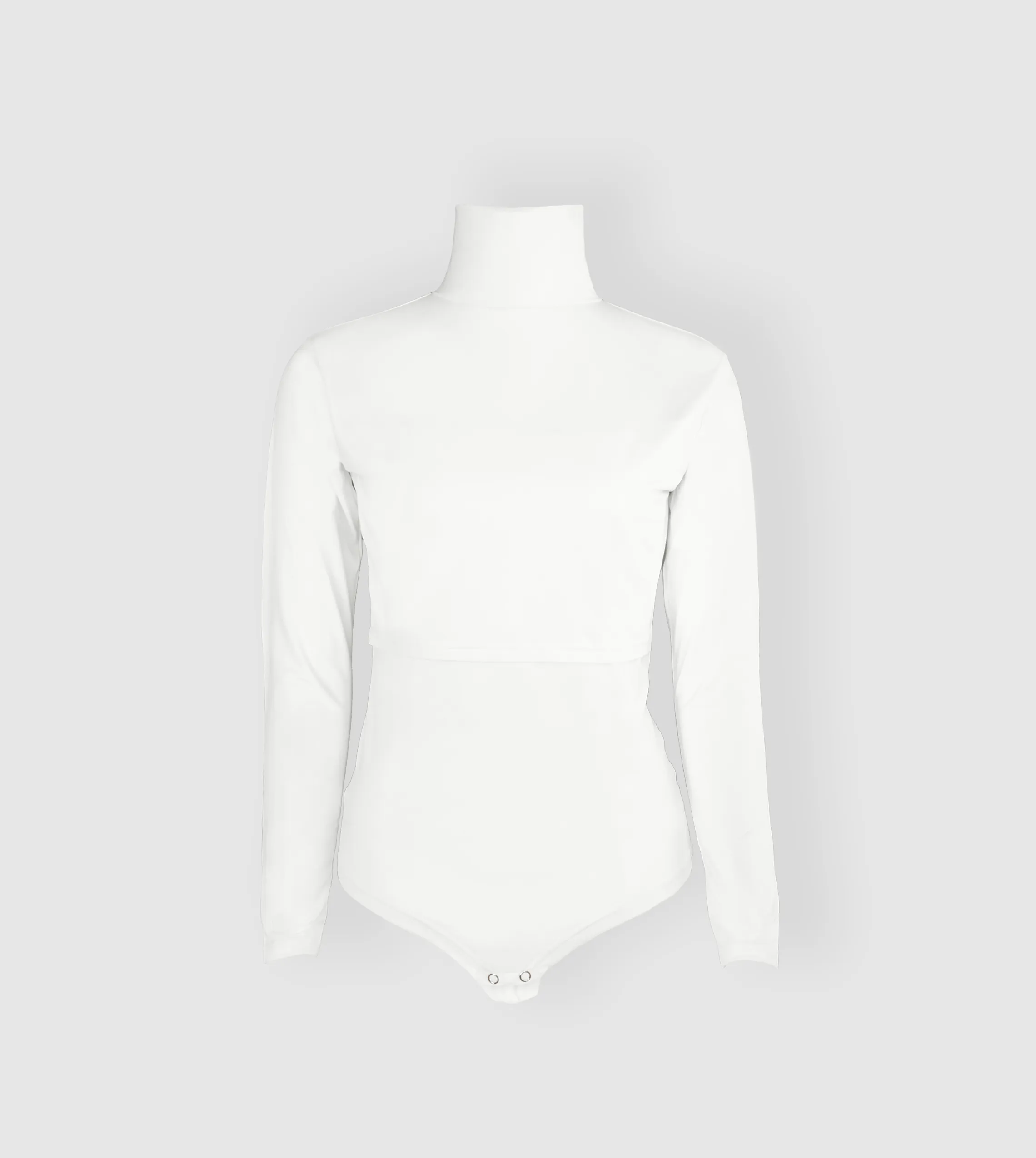 RUUQ Bodysuit for Nursing Long Sleeve with Mock Neck - Ivory