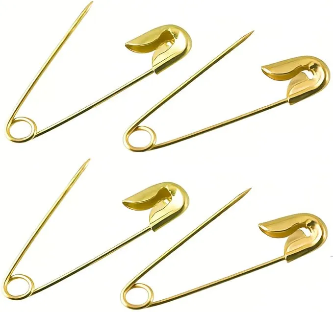 Safety Pins Metal 55mm 50pcs - Gold