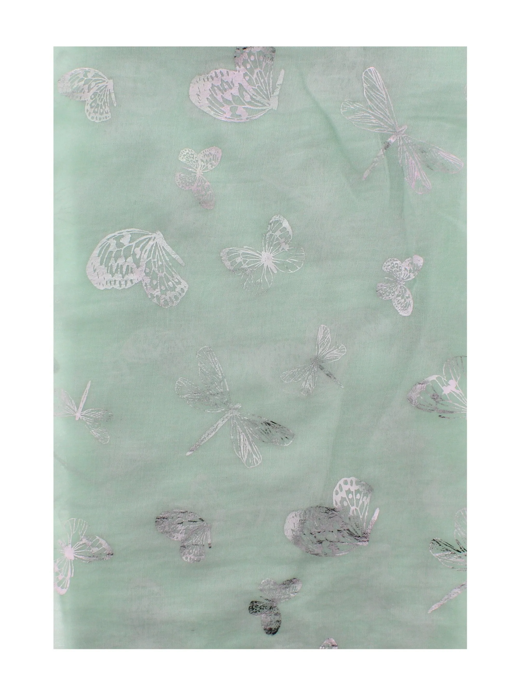 Scarf with Silver Foil Butterflies