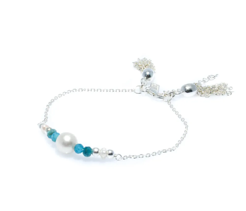 Sea Dreams Pearl Tassel Bracelet Apatite