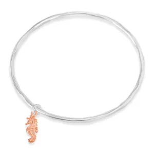 Seahorse Bangle | Silver - Rose Gold