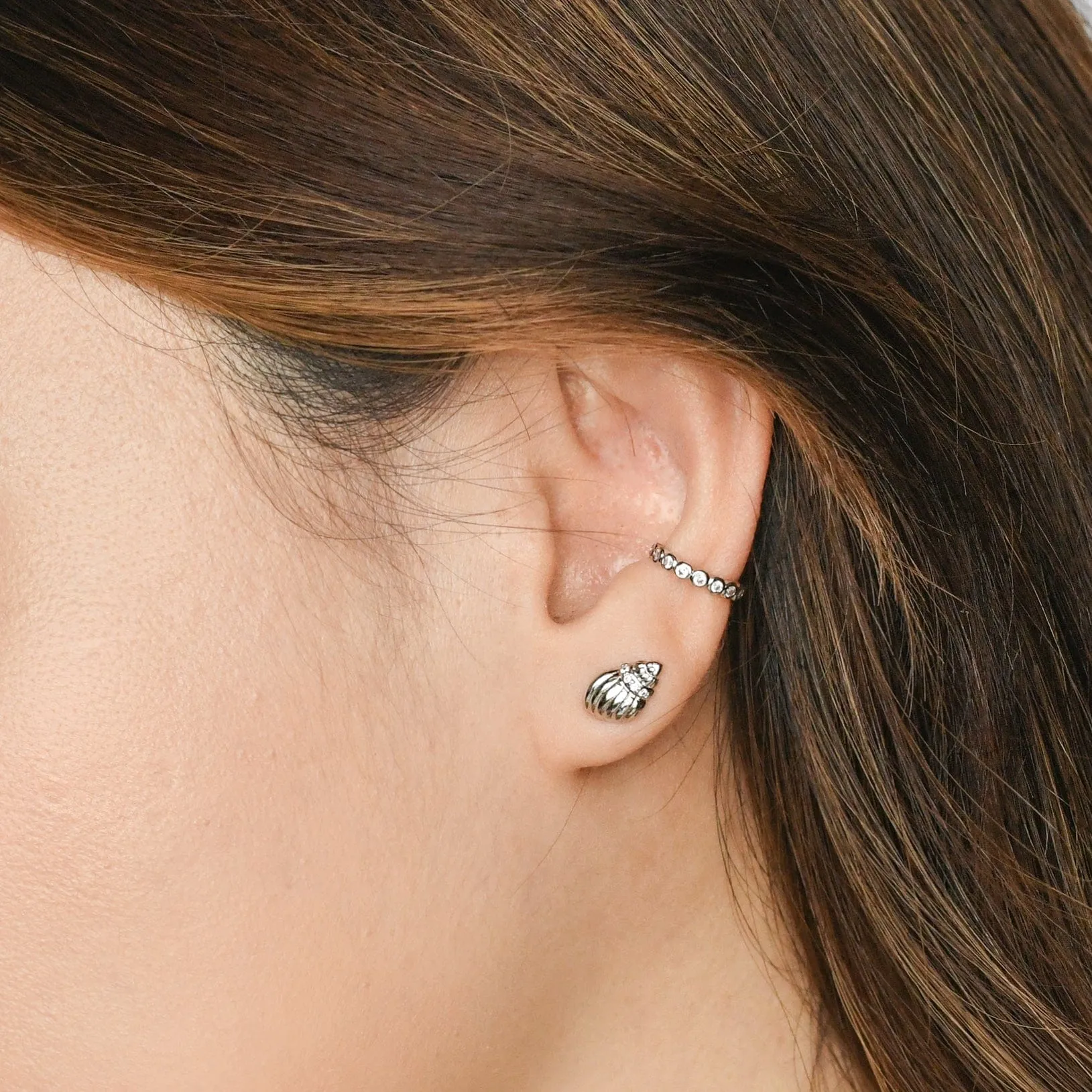 Seseh Conch Stud | Silver