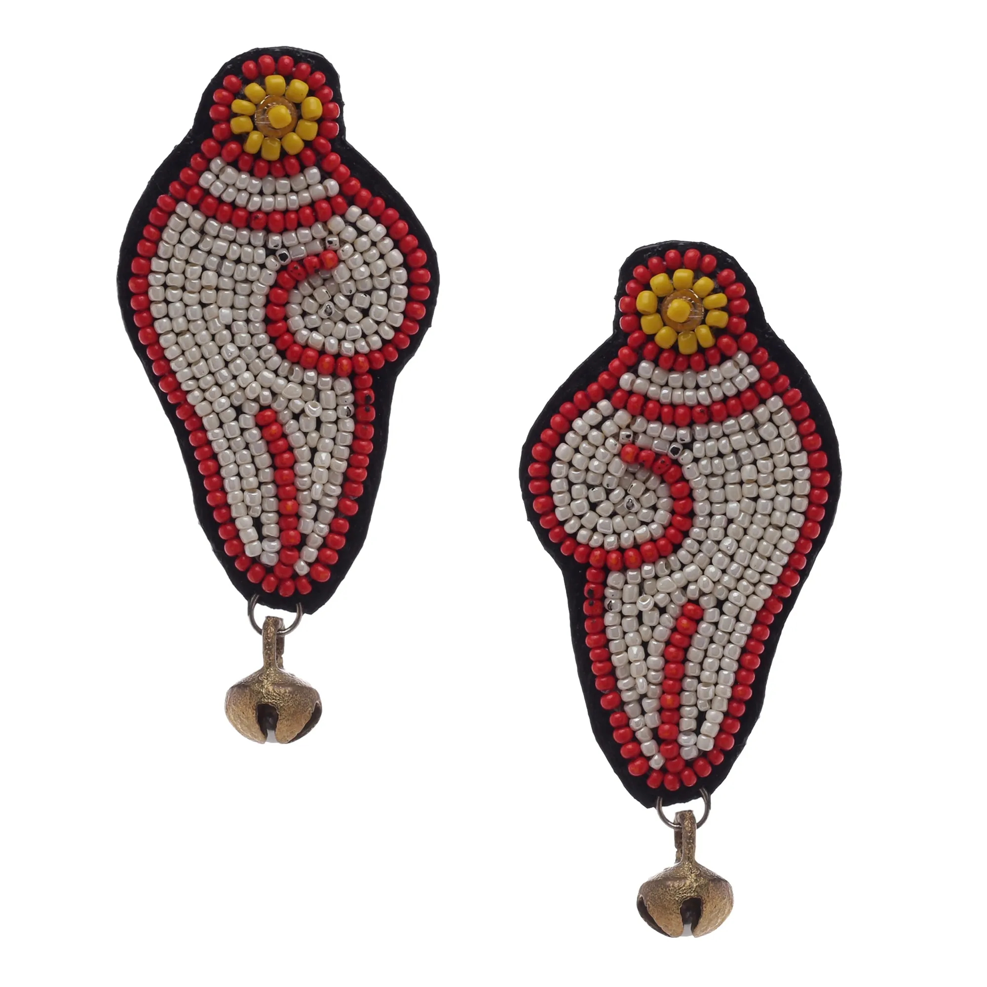 Shankh Red Earring