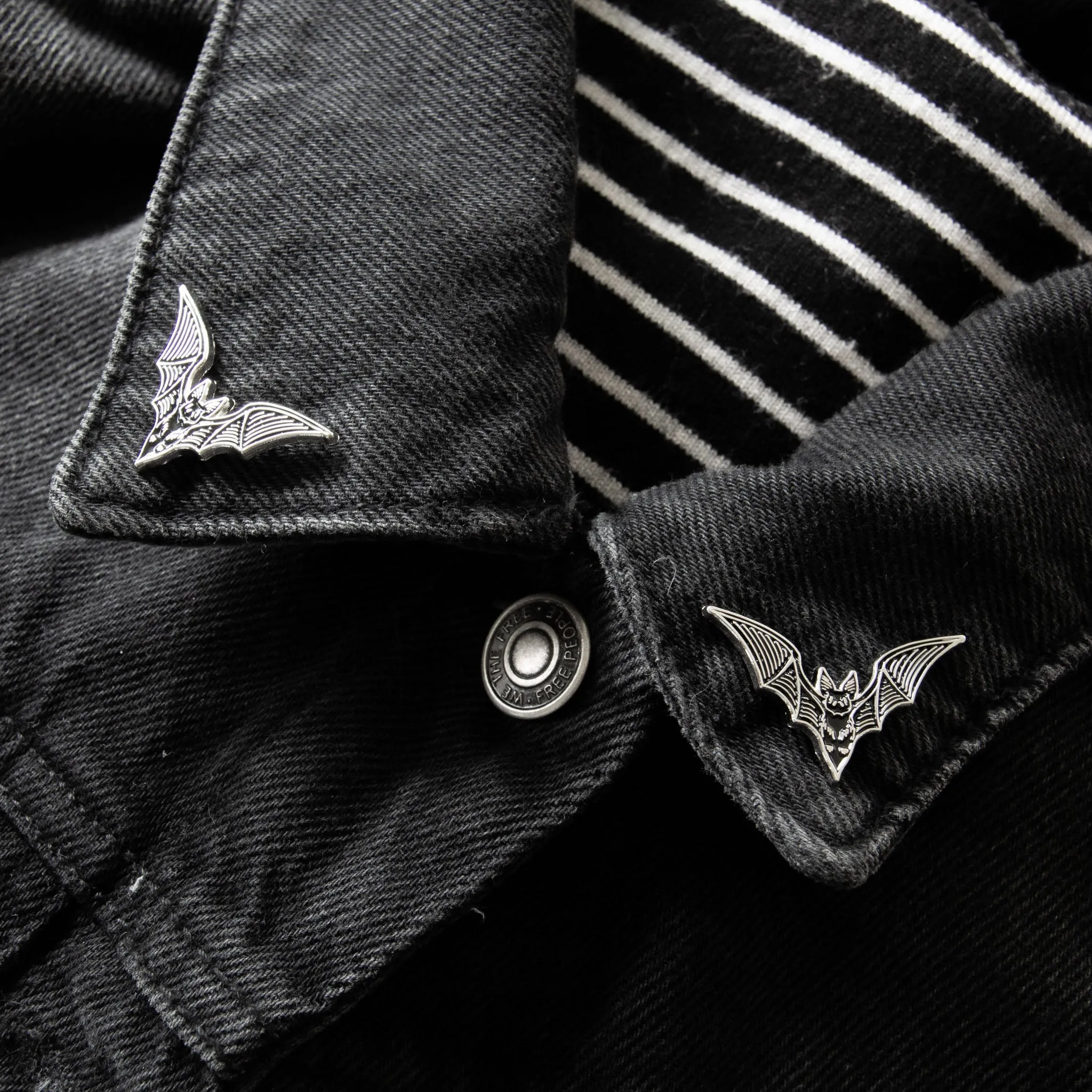 Silver Bat Collar Enamel Pin Set by Ectogasm