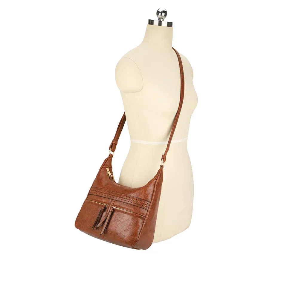 Smooth Zipper Crossbody Bag