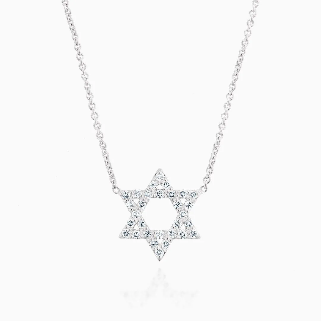 Star of David Necklace with Diamonds