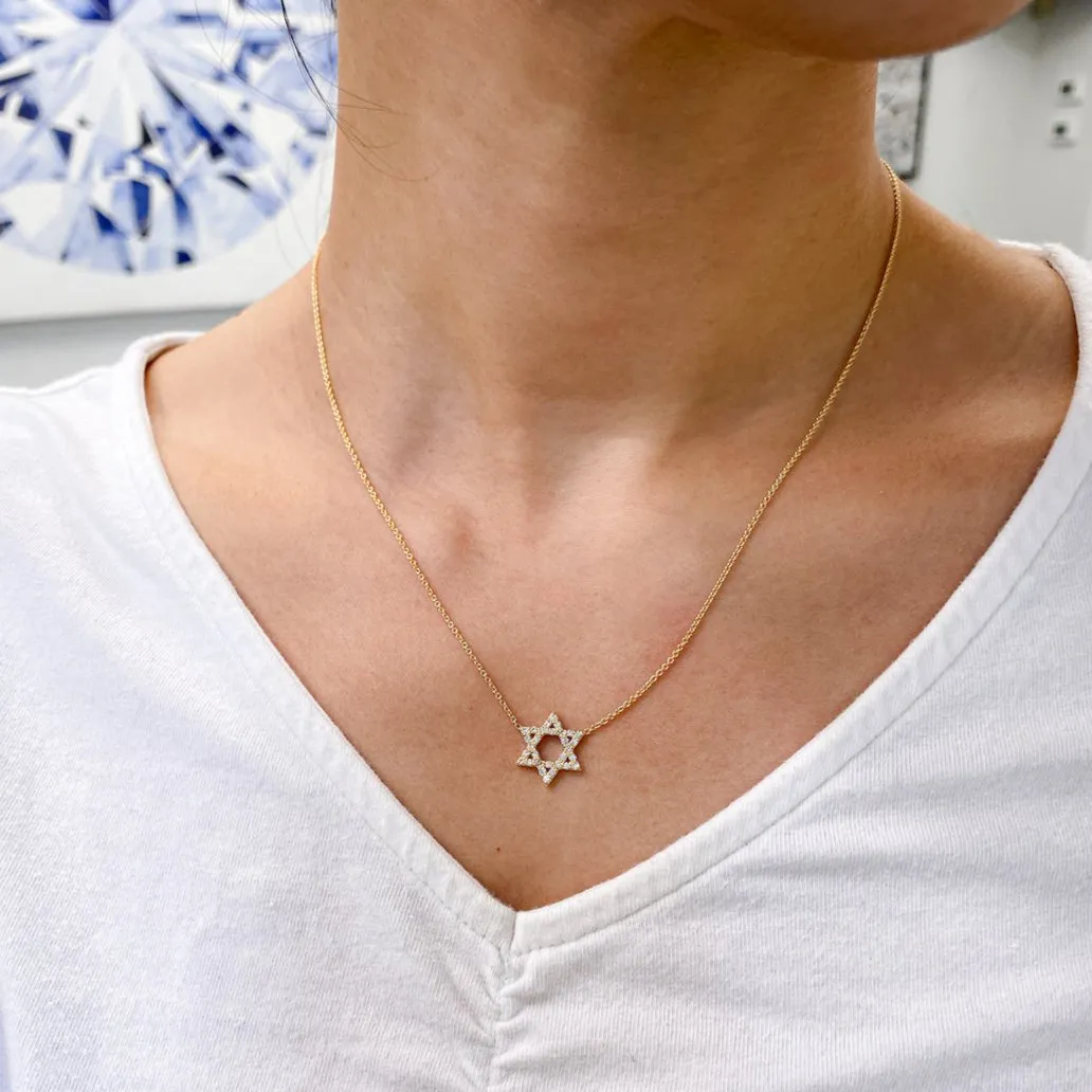 Star of David Necklace with Diamonds