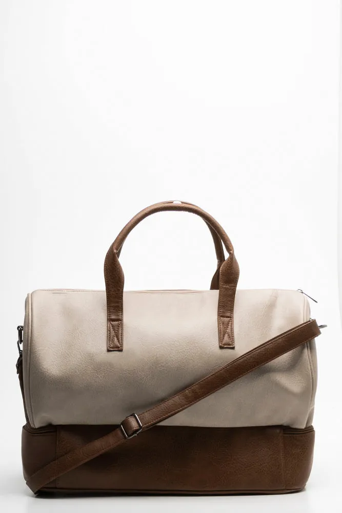 Stone Compartmental Weekender Bag