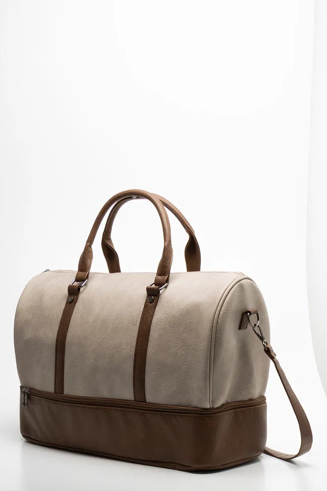 Stone Compartmental Weekender Bag