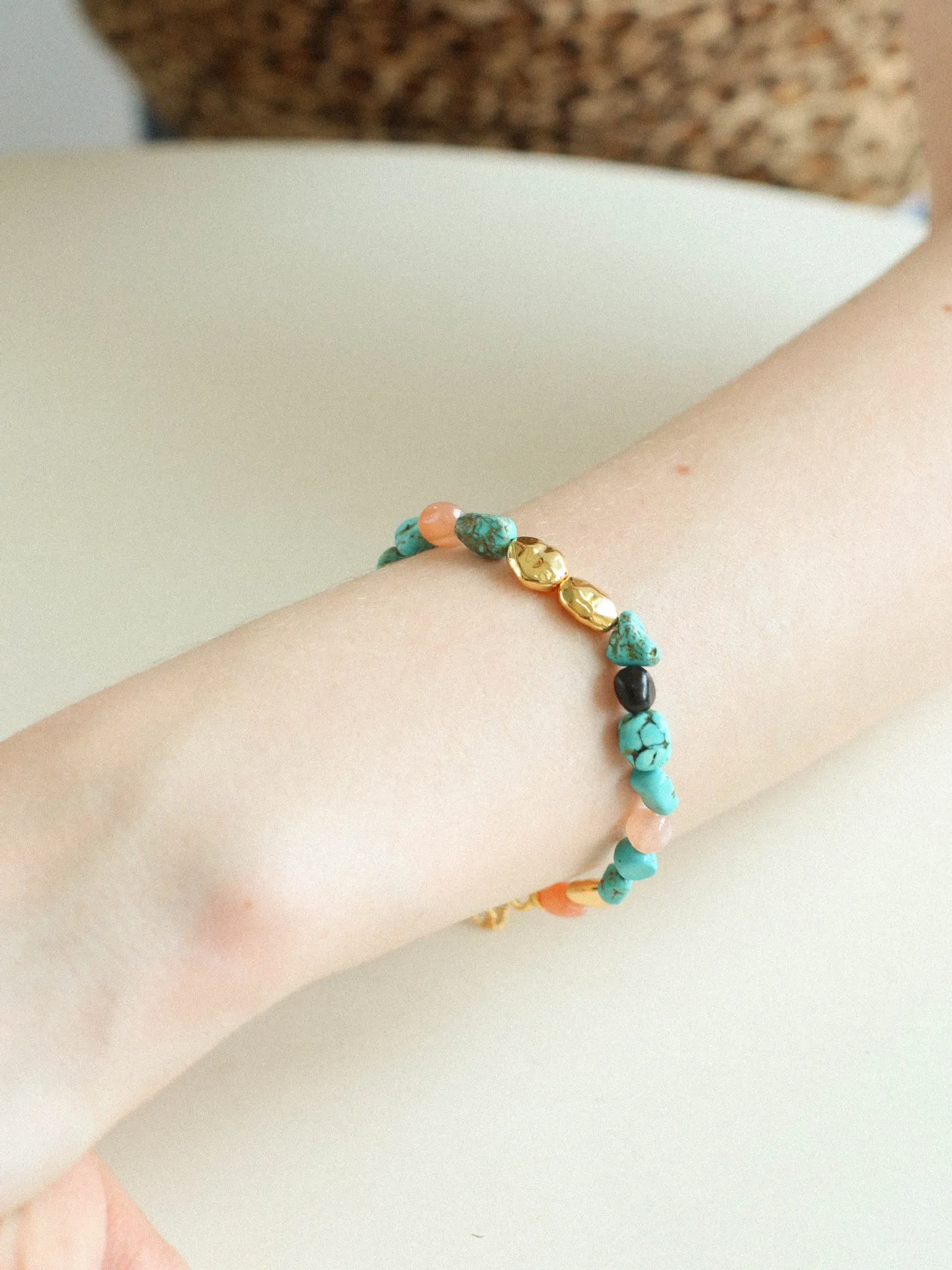 Summer Vacation Vibes Turquoise Beaded Bracelet