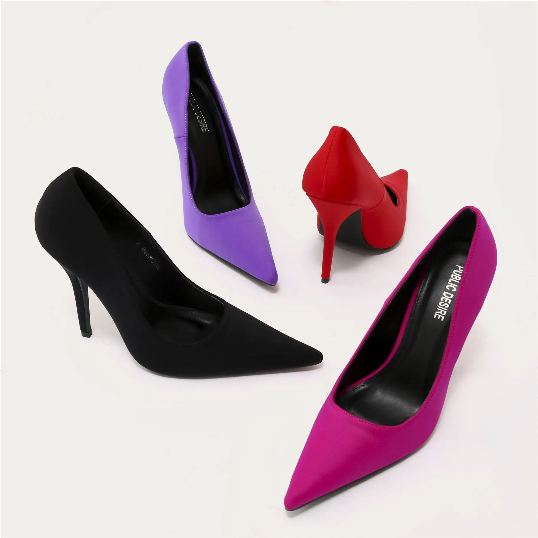 Tease Sharp Pointed Toe Court Heels in Red