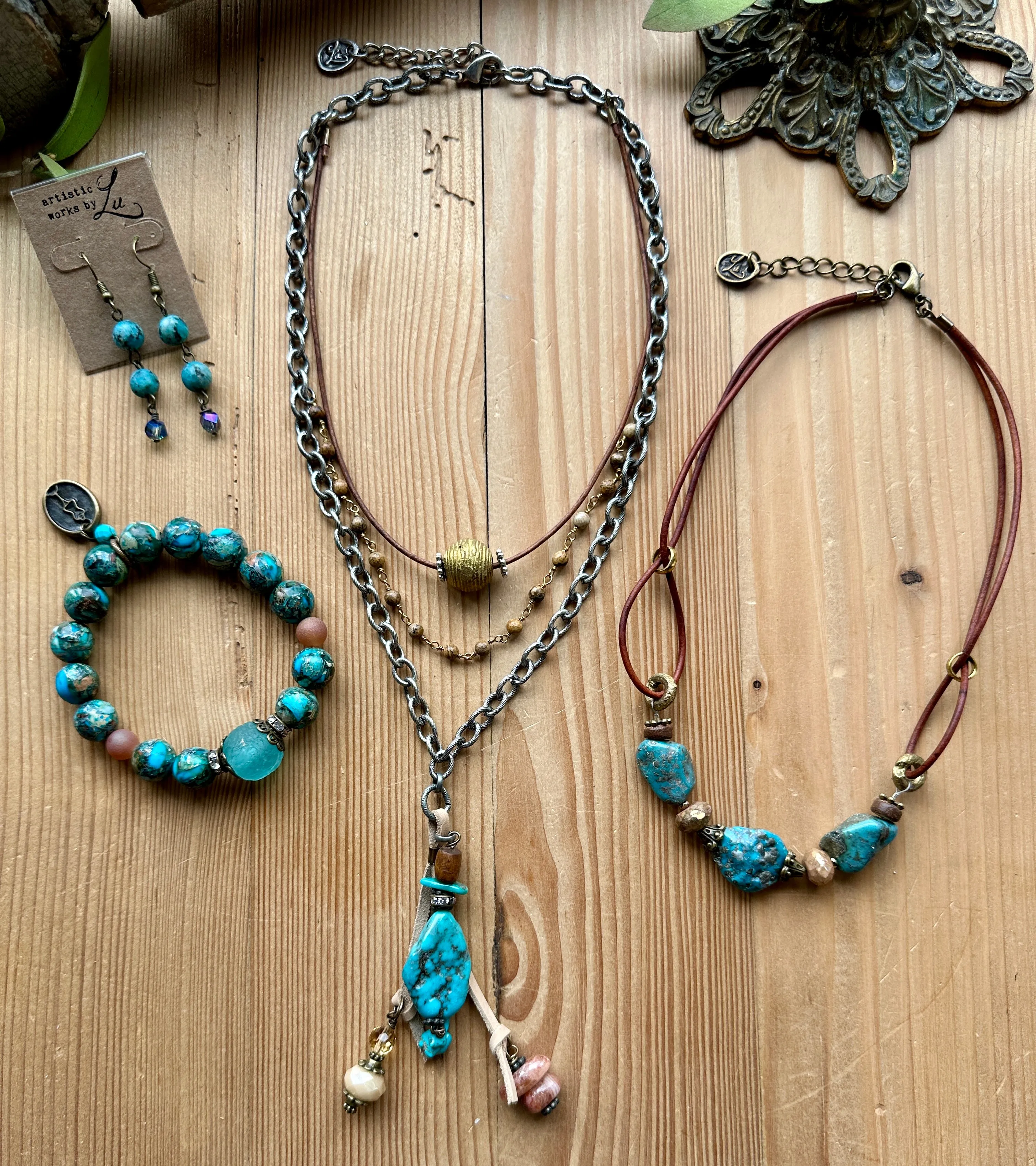 Tempting Turquoise Triple Drop Necklace