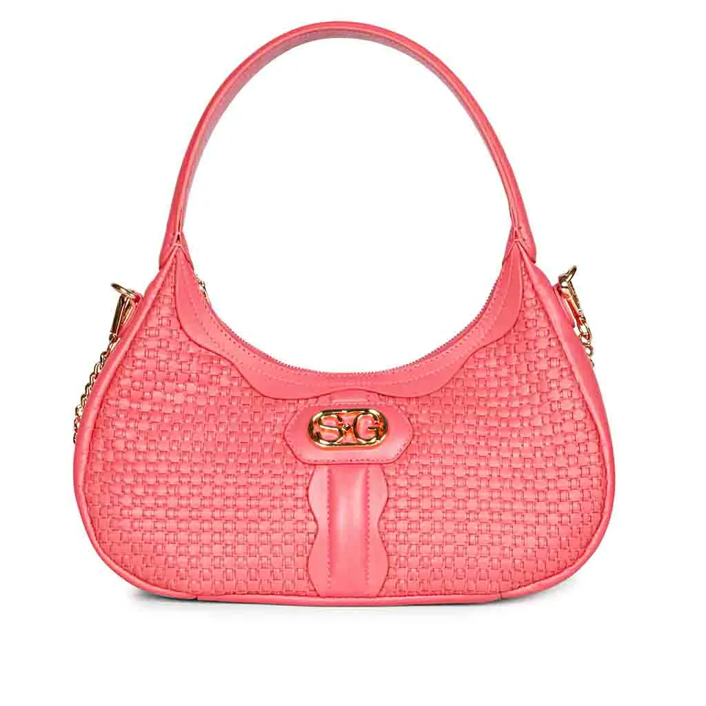 Tesorina Coral Hand Woven Leather Hobo Bags