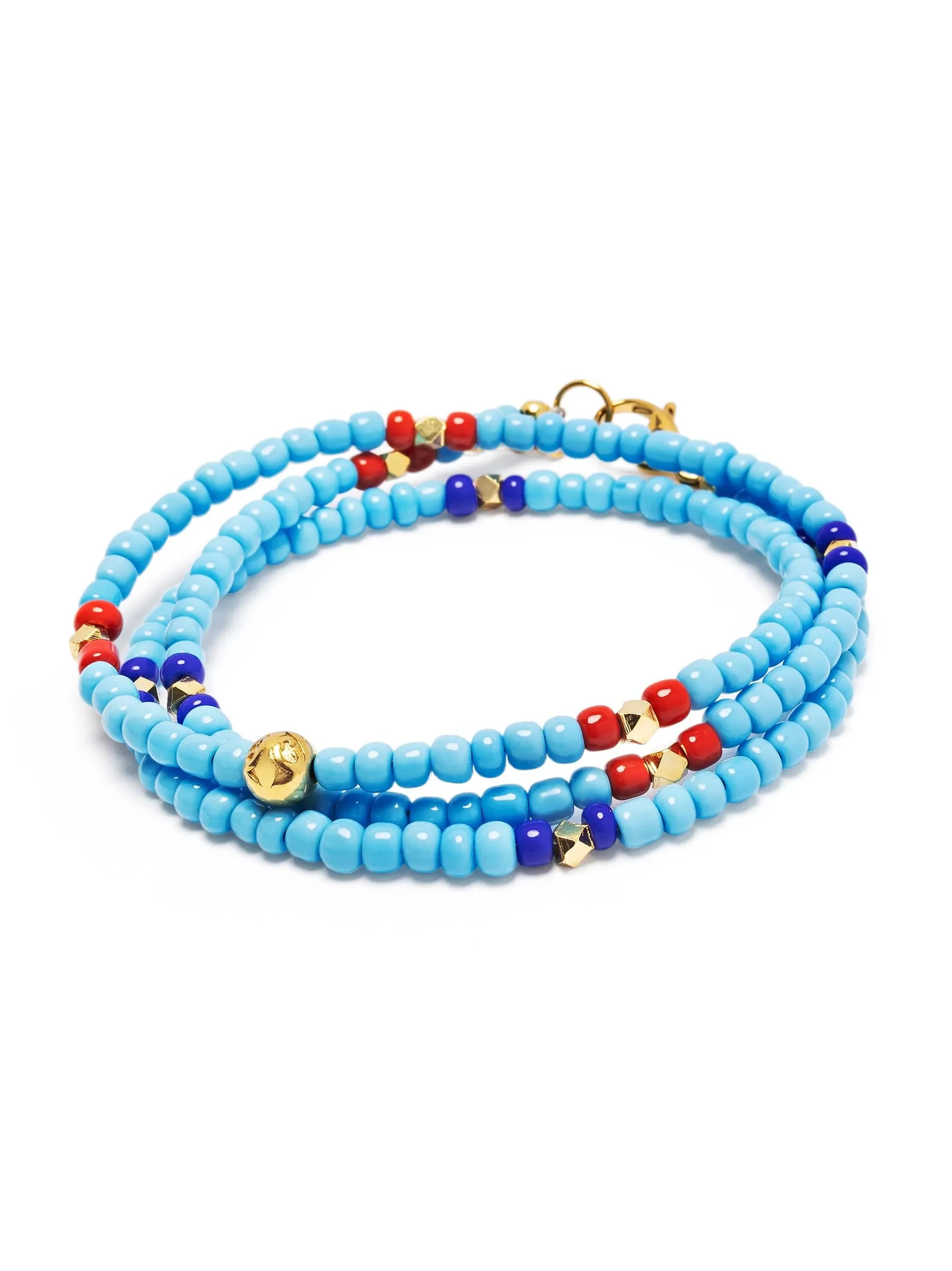 The Mykonos Collection - Vintage Turquoise, Red and Blue Glass Beads