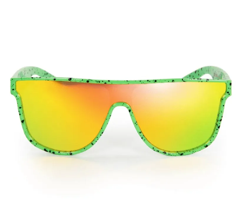 Tipsy Elves Psychic Pathway Sunglasses Green Splatter Paint Funky-Framed