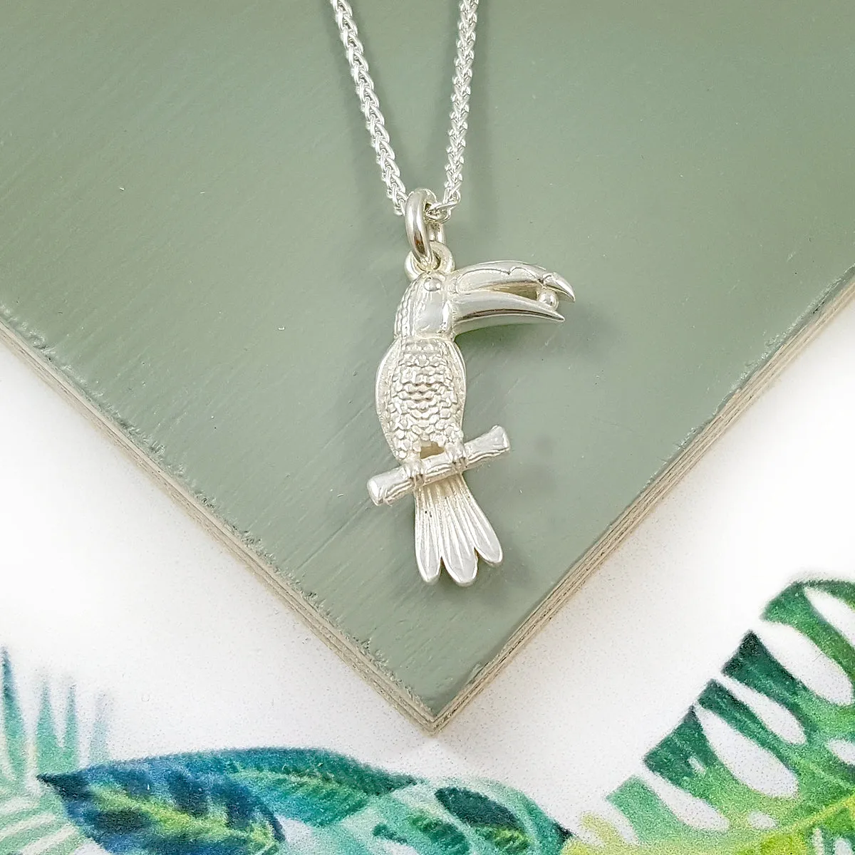 Toucan Parrot Silver Charm