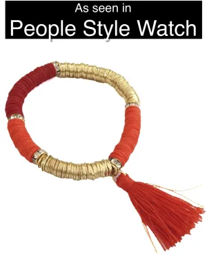 Tropical Tassel Bracelet - Shades of Orange