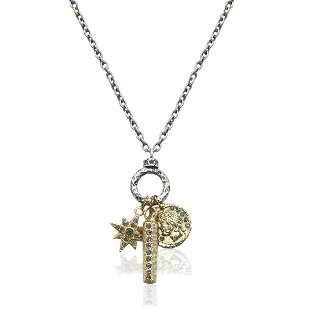 Two-Tone Bijou Charm Necklace