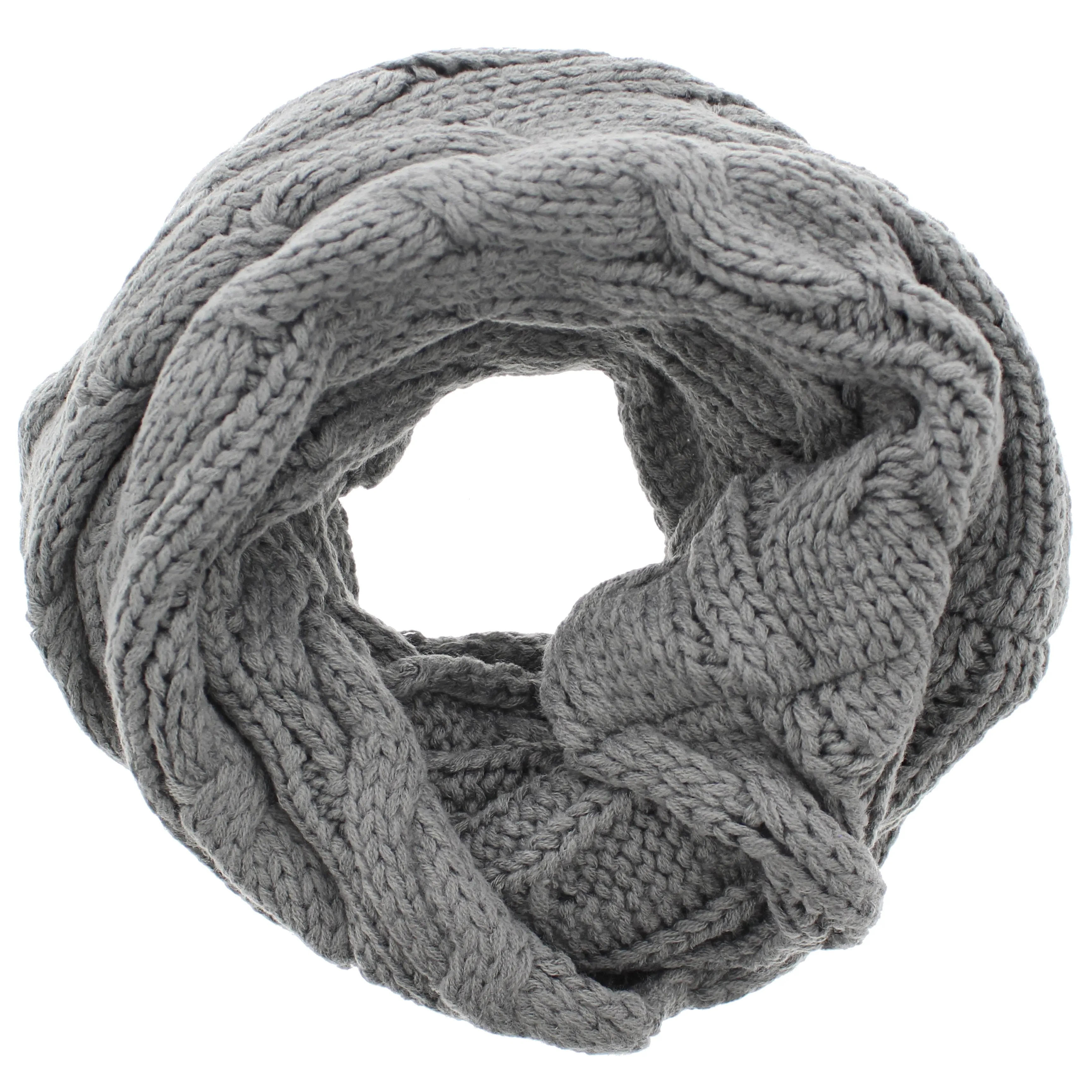 Warm Cable Knitted Womens Loop Scarf / Snood/ Cowl