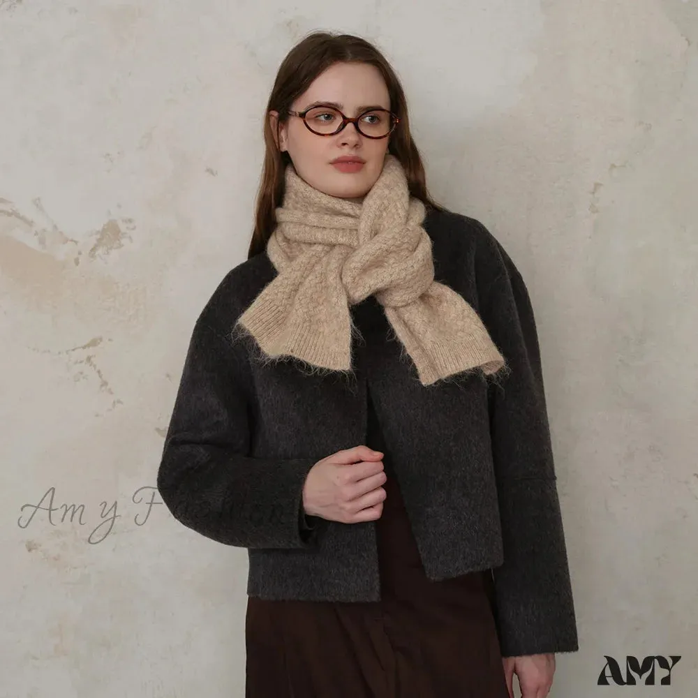 Winter Weave Argyle Solid Travel Scarf