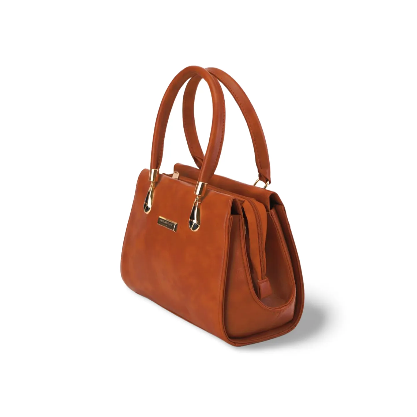 Women's PU Leather Handbag with Gold Strap and Handles