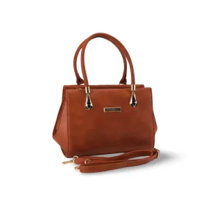 Women's PU Leather Handbag with Gold Strap and Handles