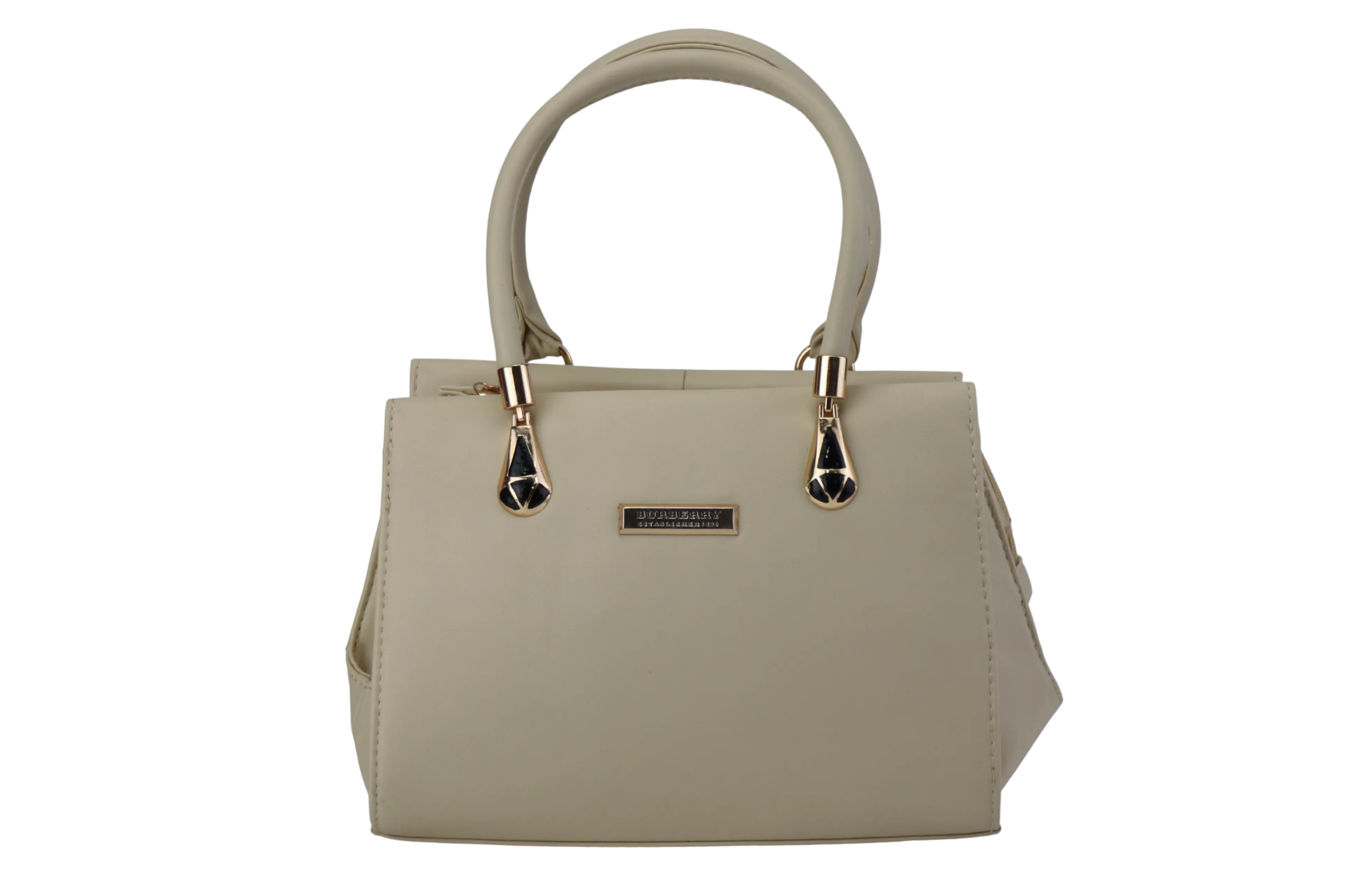 Women's PU Leather Handbag with Gold Strap and Handles