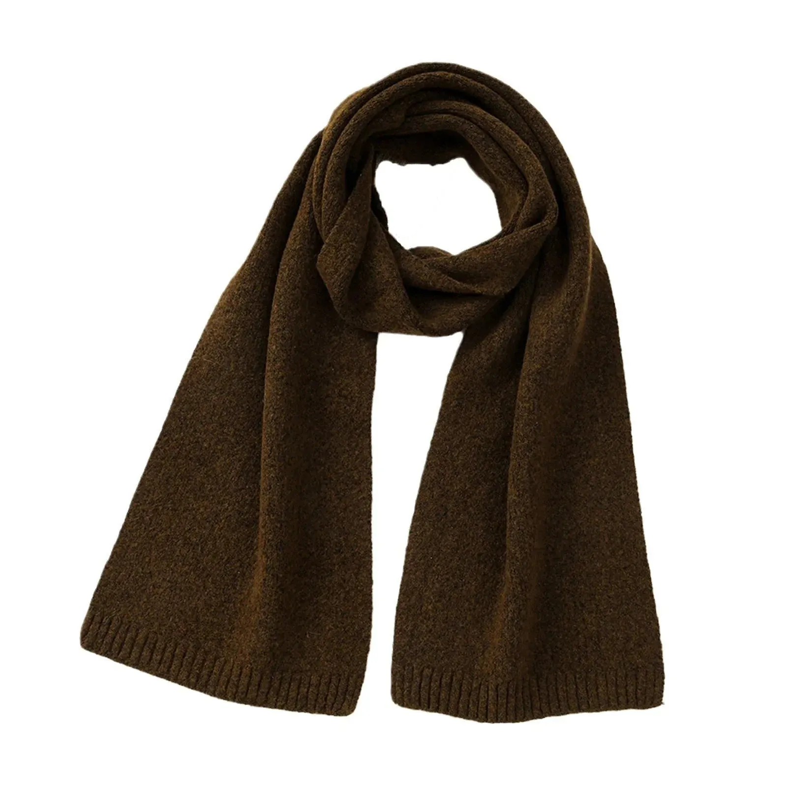 Wool Blend Solid Knitted Minimalist Imitation Cashmere Scarf